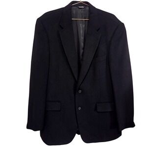 Bill Blass Mens Black 100% Camel Hair Blazer Jacket Wool‎ Blend Size 40R